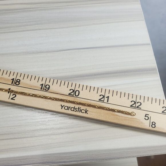 Crown Trifari Gold Tone Necklace Leaf Chevron Deco Feather Brutalist Abstract - Picture 9 of 12